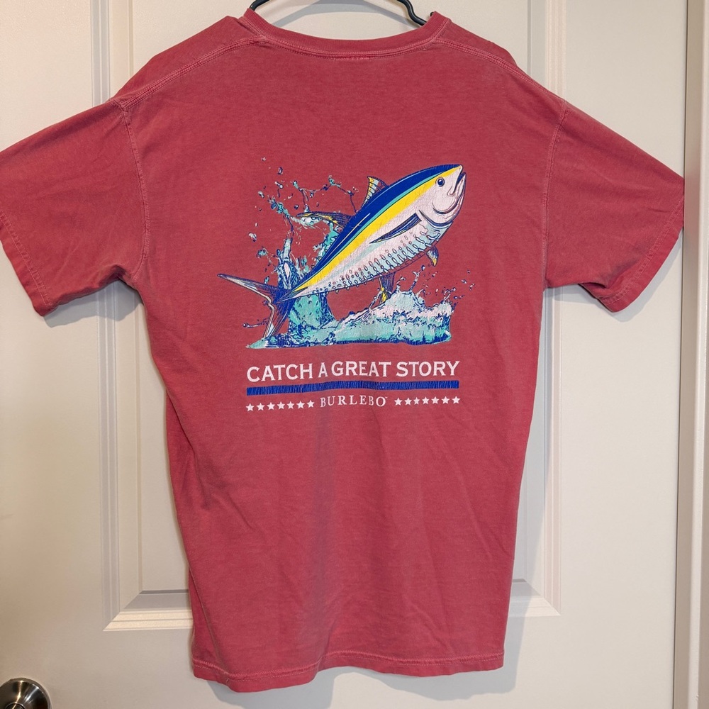 Burlebo 'Catch A Great Story' Tuna Graphic Tee - Coral